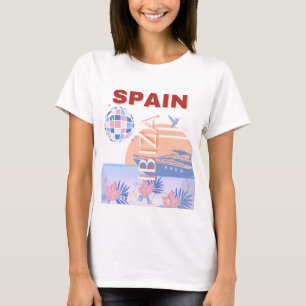 Camiseta Ibiza, España, Viajes, Arte Retro, Pastel