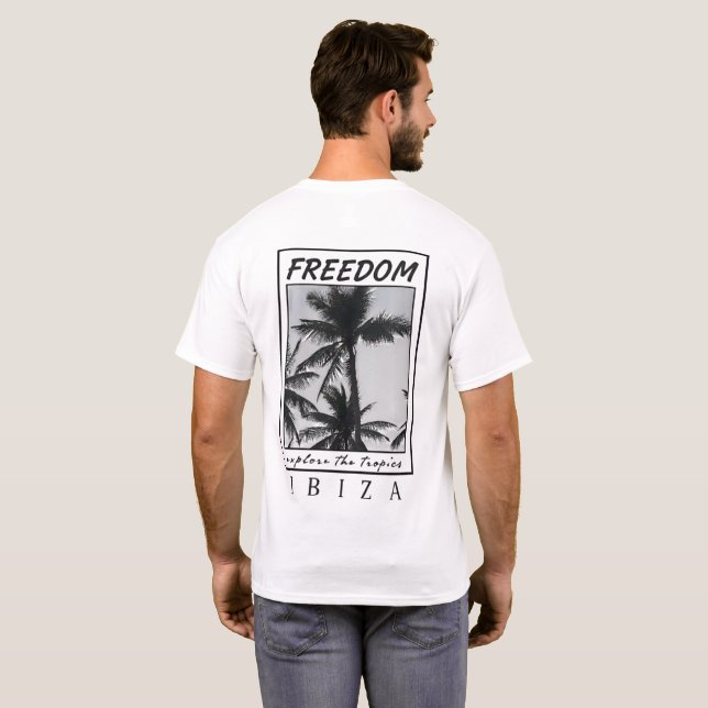 Camiseta Ibiza Freedom | Premium Aesthetic Palm Graphic T-S (Reverso completo)