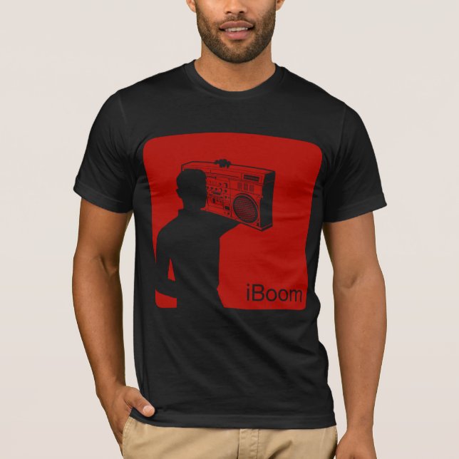 Camiseta iBoom (ver rojo quebradizo.) (Anverso)