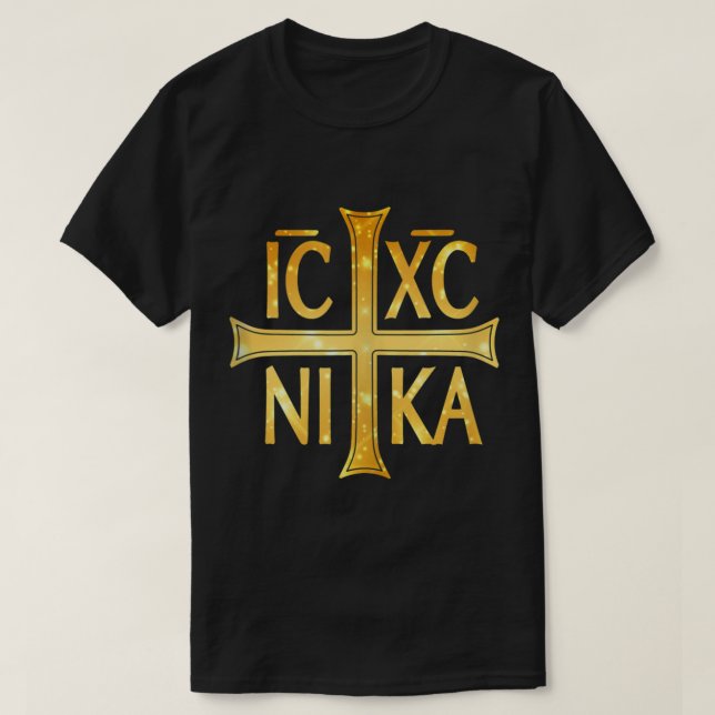 Camiseta IC XC NIKA Christogram Cross Orthodox Christian Ta (Diseño del anverso)
