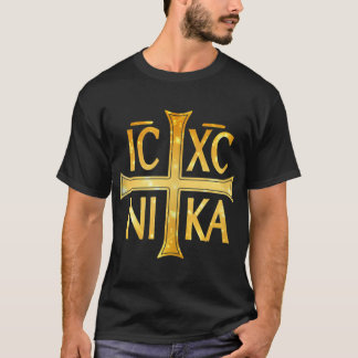 Camiseta IC XC NIKA Christogram Cross Orthodox Christian Ta