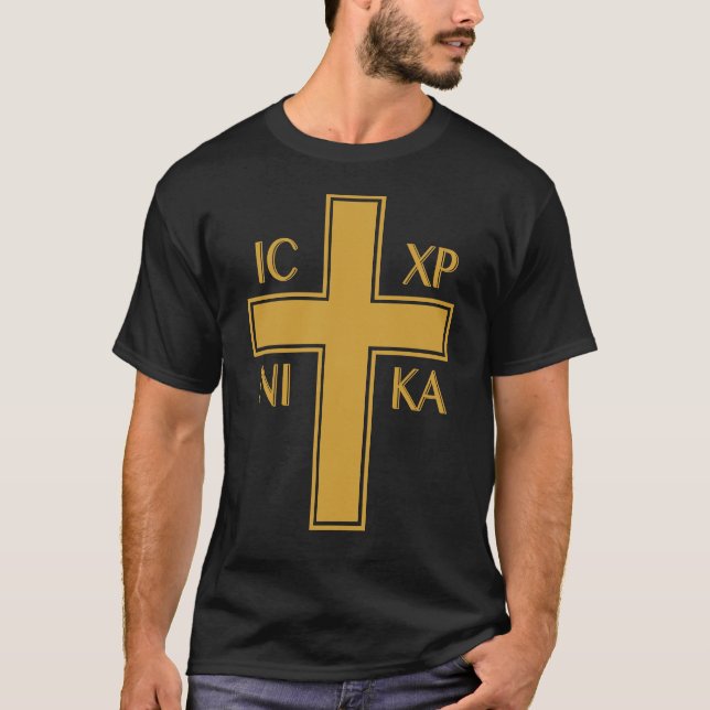 Camiseta IC XC NIKA Christograma cristiano ortodoxo griego (Anverso)