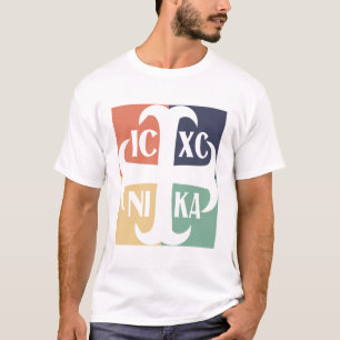Camiseta IC XC NIKA Cross Colorgram Christogram Retro Regal