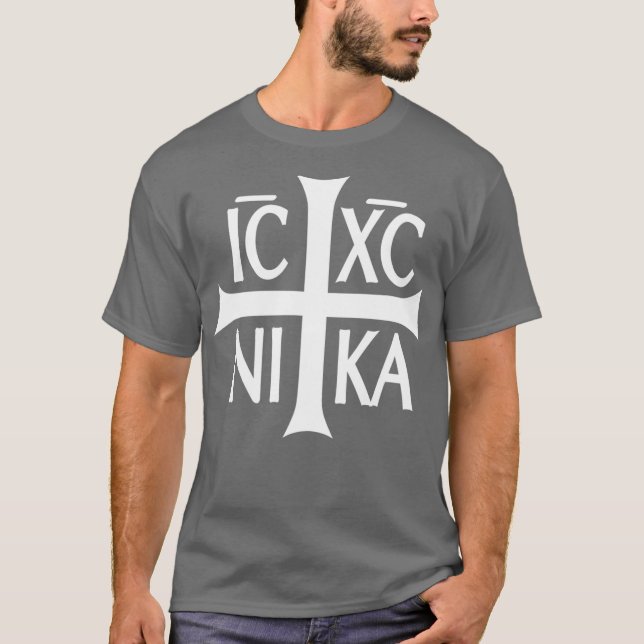 Camiseta IC XC NIKA Cross Eastern Christian Greek (Anverso)