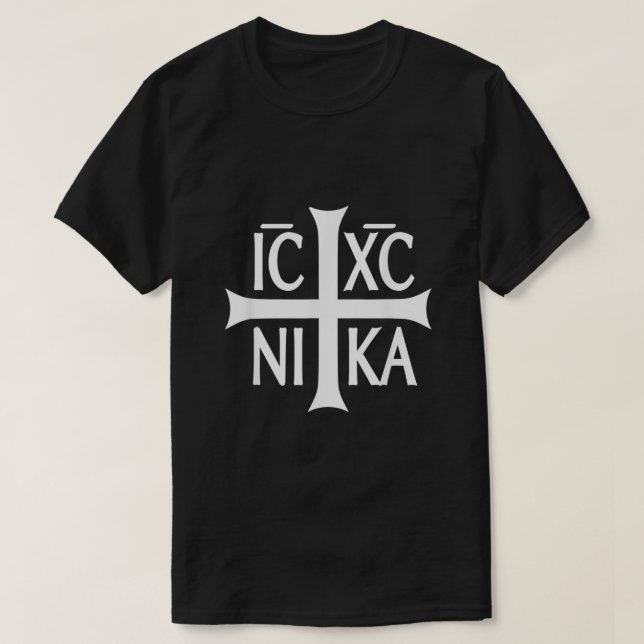 Camiseta IC XC NIKA Cross Eastern Christian Greek Tee Shirt (Diseño del anverso)