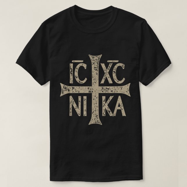 Camiseta IC XC NIKA Cruz Christograma Cristiano Ortodoxo (Diseño del anverso)