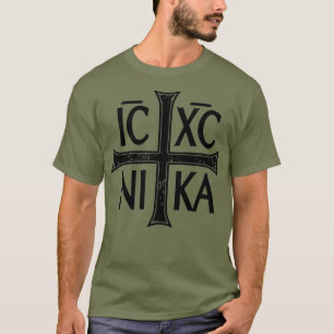 Camiseta IC XC NIKA Cruz Ortodoxa Cristiana Oriental