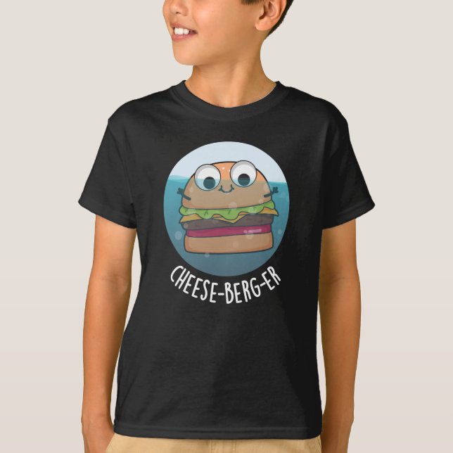 Camiseta Ice-berg-er Funny Cheeseburger Pun Dark BG (Anverso)