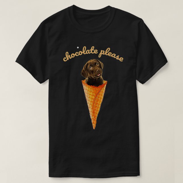 Camiseta Ice Cream Chocolate Labrador Lab Premium  (Diseño del anverso)