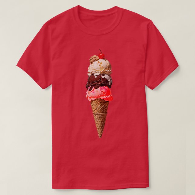 Camiseta Ice Cream Come 3 Scoops (Diseño del anverso)