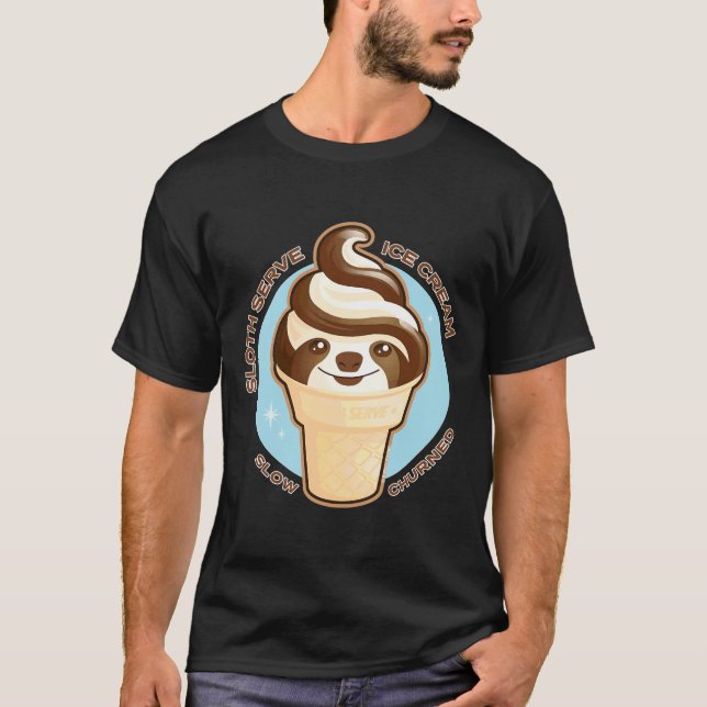 Camiseta Ice Cream Cone Sloth Pun Relajado Fit (Anverso)