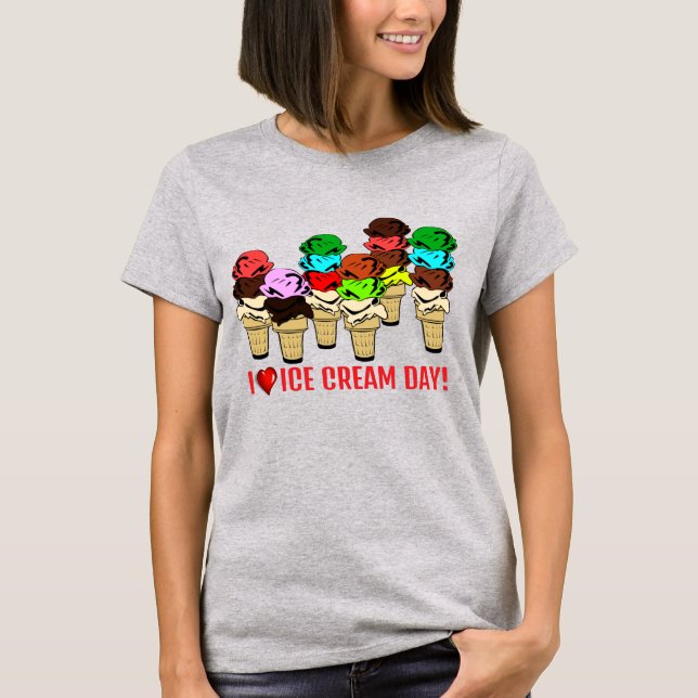 Camiseta Ice Cream Cones For Ice Cream Day (Anverso)