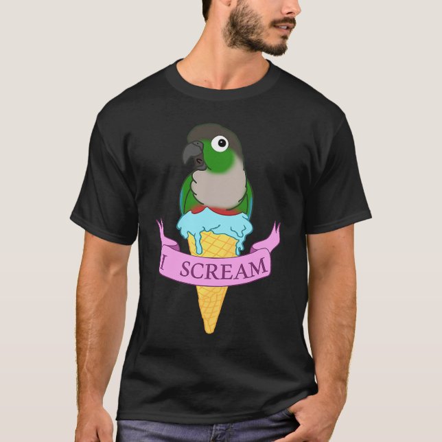 Camiseta Ice cream conure I scream green cheeked conure  Pa (Anverso)