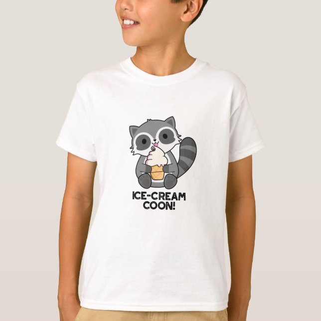 Camiseta Ice Cream Coon Gracioso Animal Racoon Pun (Anverso)