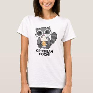 Camiseta Ice Cream Coon Gracioso Animal Racoon Pun
