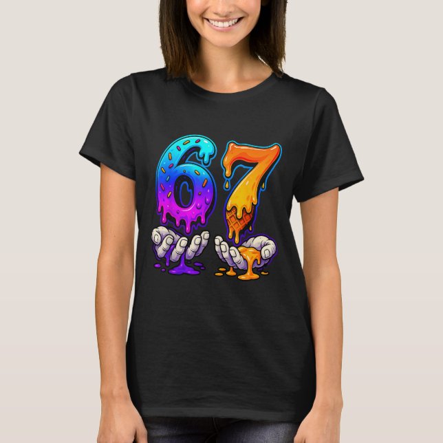 Camiseta Ice Cream Drip 6 7 Number 67 Six Seven Meme Mens B (Anverso)