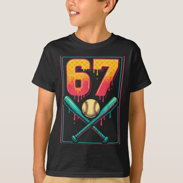 Camiseta Ice Cream Drip Baseball Stuff 67 Meme Gen Alpha &a (Anverso)