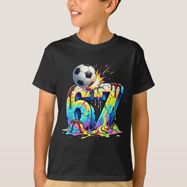 Camiseta Ice Cream Drip Soccer 67 Six Seven Funny Gen Alpha (Anverso)