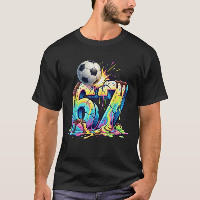 Camiseta Ice Cream Drip Soccer 67 Six Seven Funny Gen Alpha (Anverso)