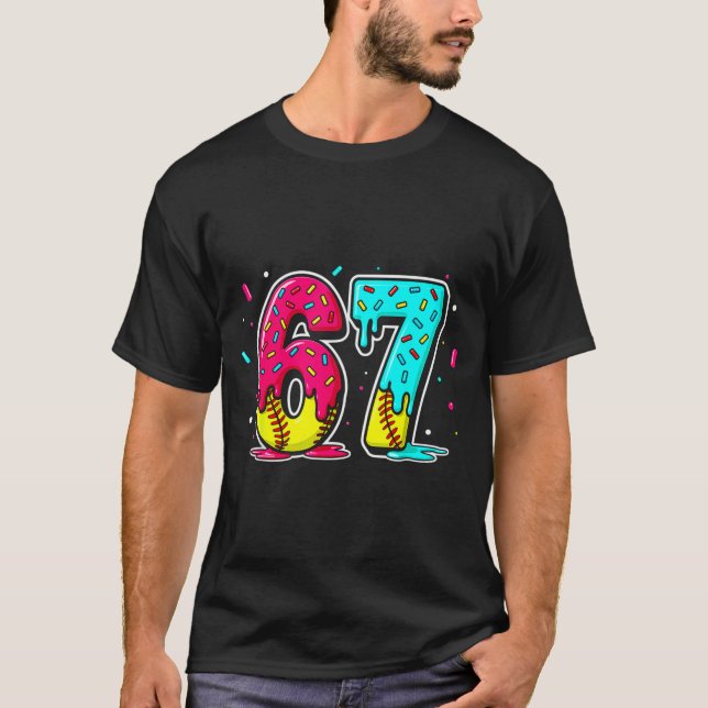 Camiseta Ice Cream Dripng Softball Drip Funny 6 7 Six Seven (Anverso)