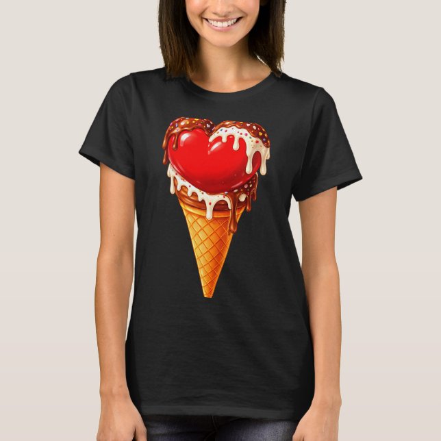 Camiseta Ice Cream Heart Funny Drip Valentines Day Boys Gir (Anverso)