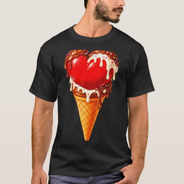 Camiseta Ice Cream Heart Funny Drip Valentines Day Boys Gir (Anverso)