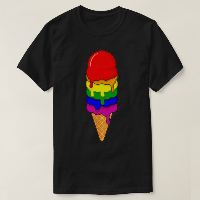 Camiseta Ice Cream LGBT Pride Month LGBTQ Rainbow Flag  (Diseño del anverso)