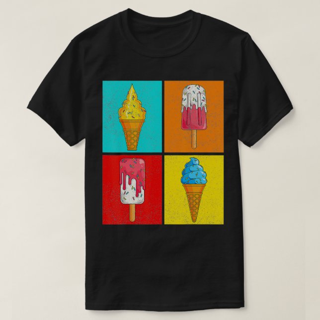 Camiseta Ice Cream Lover Summer Dessert Sprinkles Pop Art I (Diseño del anverso)