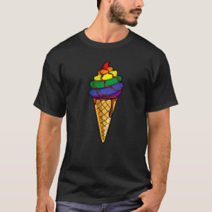 Camiseta Ice Cream Rainbow Vintage Gay Lesbian Love Primen 