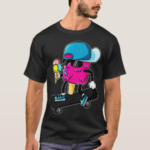 Camiseta Ice Cream Skater Funny Guay toon Skateboard