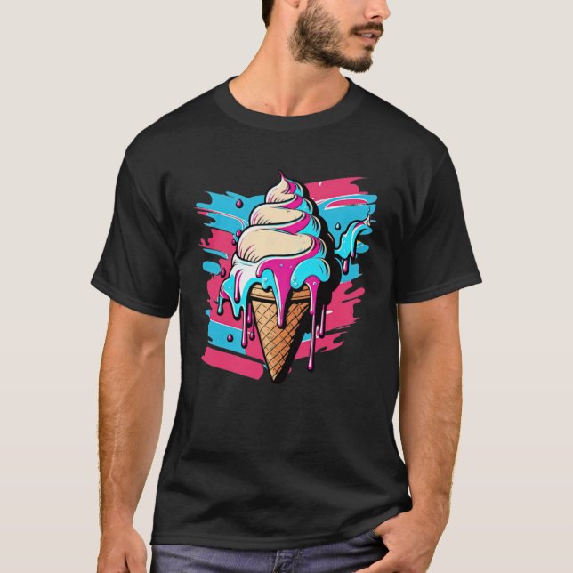 Camiseta Ice Cream Synthwave 80s Retrowave Aesthetic  1 (Anverso)