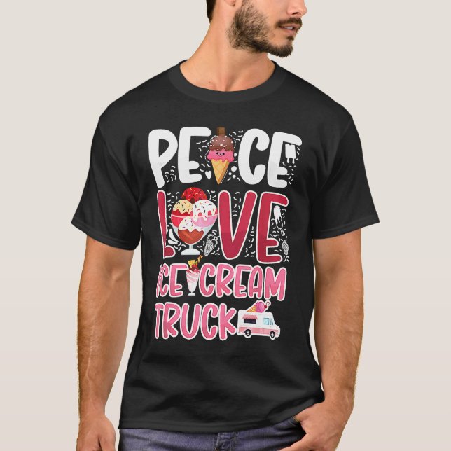 Camiseta Ice Cream Truck  Peace Love Ice Cream Truck Van Co (Anverso)