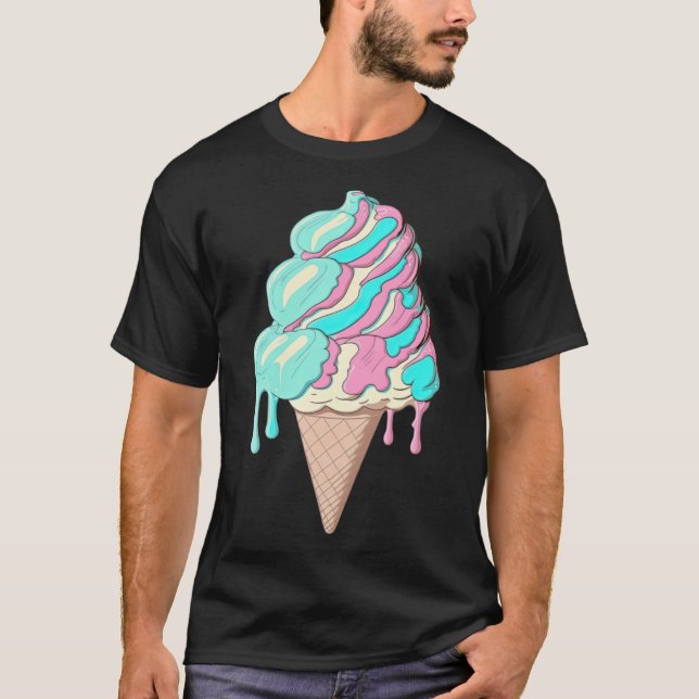 Camiseta Ice Cream Vaporwave Retrowave Estético (Anverso)