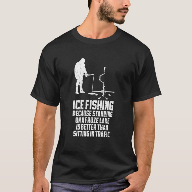 Camiseta Ice Fishing Fisherman Anglers  Winter Frozen Lake  (Anverso)