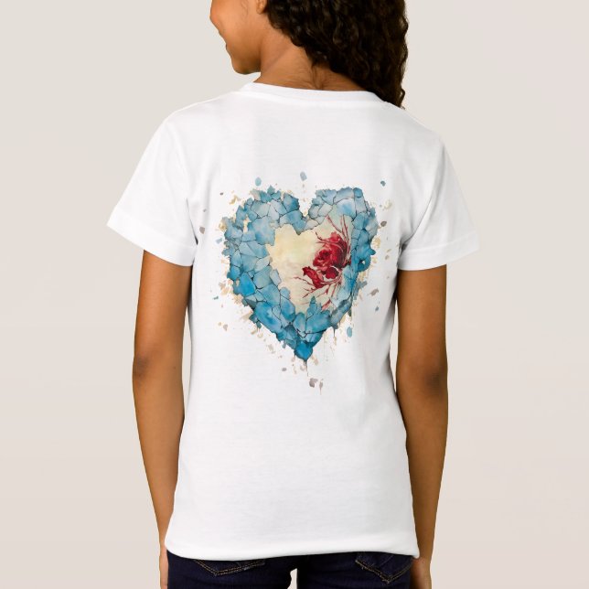 Camiseta Ice Heart and Rose, personnalisé (Reverso)