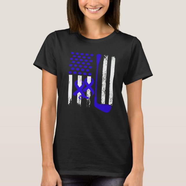 Camiseta Ice Hockey Blue USA Flag Diabetes Awareness Month  (Anverso)
