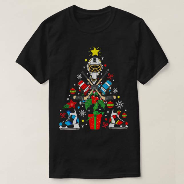 Camiseta Ice Hockey Christmas Ornament Tree TTA (Diseño del anverso)