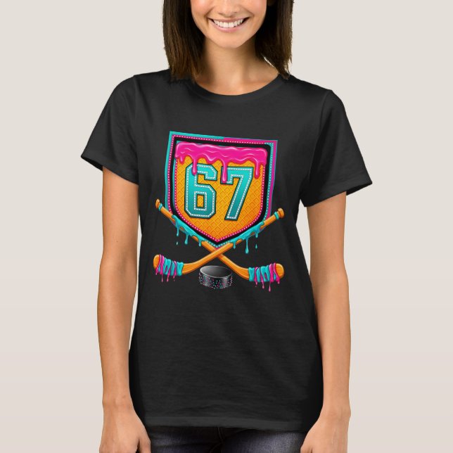 Camiseta Ice Hockey Drip Number 67 Ice Hockey Player  (Anverso)