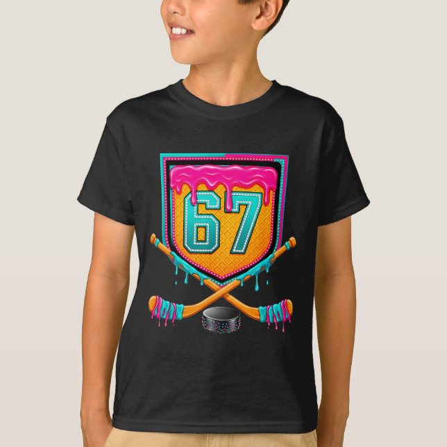 Camiseta Ice Hockey Drip Number 67 Ice Hockey Player  (Anverso)