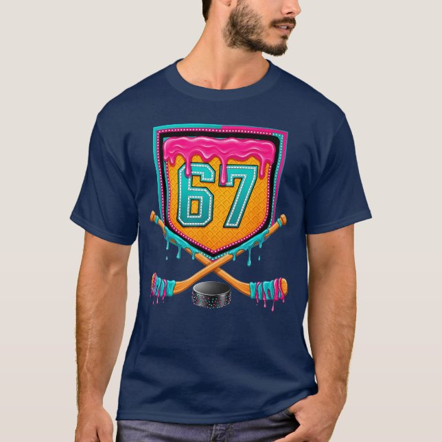 Camiseta Ice Hockey Drip Number 67 Ice Hockey Player funny (Anverso)