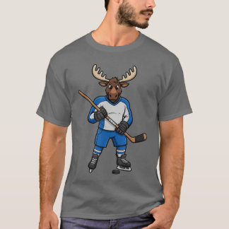 Camiseta Ice Hockey Moose Sports Player Animal friends