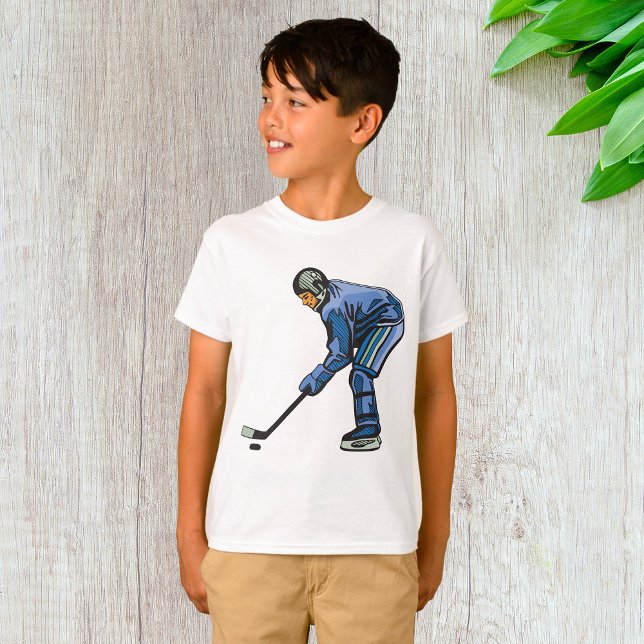 Camiseta Ice Hockey Player in Blue Uniform (Subido por el creador)