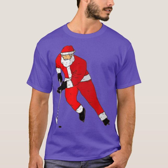 Camiseta Ice Hockey Playing Santa T  Christmas Gift (Anverso)