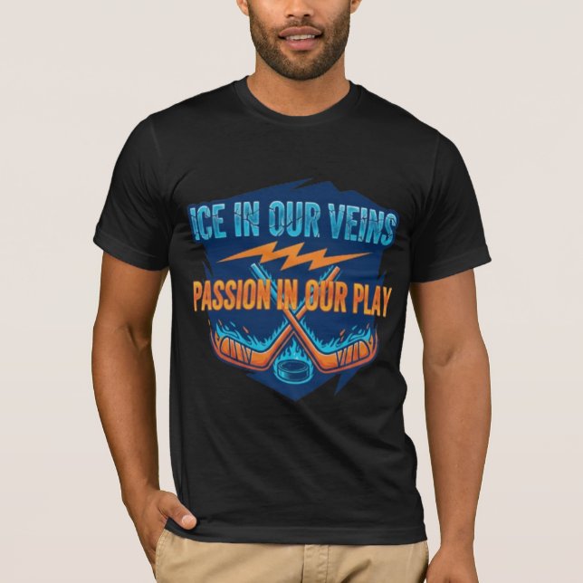 Camiseta Ice Hockey Sticks & Puck: Motivational Quote  (Anverso)