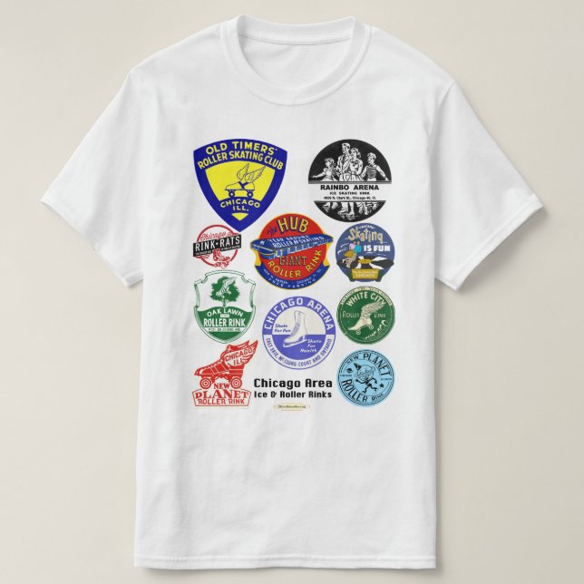 Camiseta Ice & Roller Rinks en el área de Chicago. (Diseño del anverso)