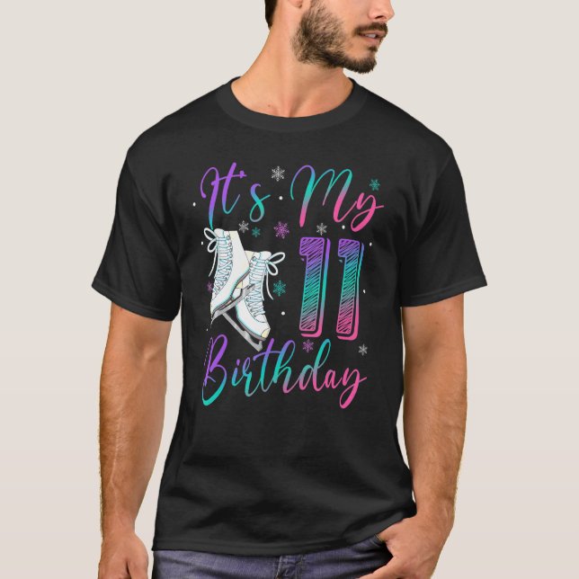 Camiseta Ice Skating Birthday Girl 11 Year Old It's My 11th (Anverso)