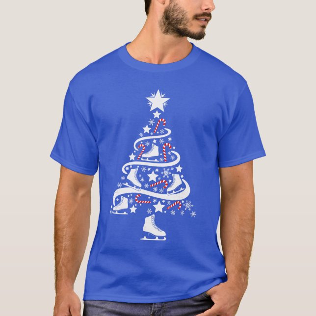 Camiseta Ice Skating Christmasree Holiday Skater Winter Spo (Anverso)