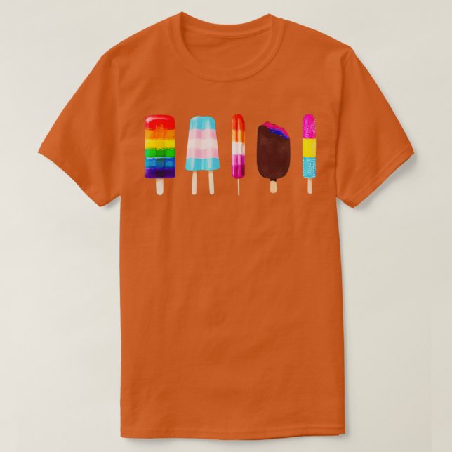 Camiseta IceCream LGTB Orgullo Gay Bisexual Arcoiris Lesbia (Diseño del anverso)