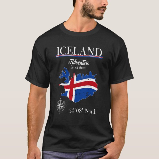 Camiseta Iceland Adventure Is Out There Island Icelandic Fl (Anverso)
