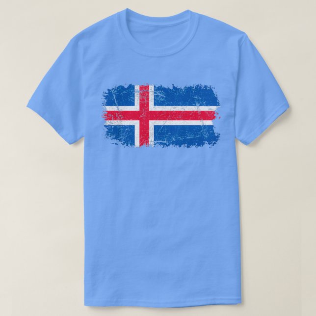 Camiseta Iceland Flag Distressed (Diseño del anverso)